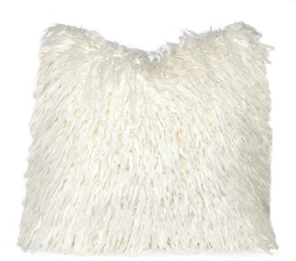 Picture of Carolina Crafted 22-Inch Feather Down Toss Pillow White Fur