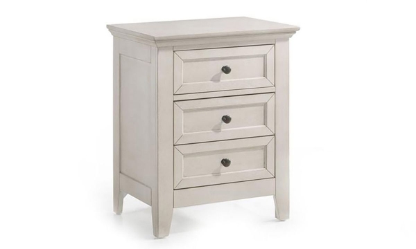 Picture of San Mateo White Arts & Crafts 3-Drawer Nightstand