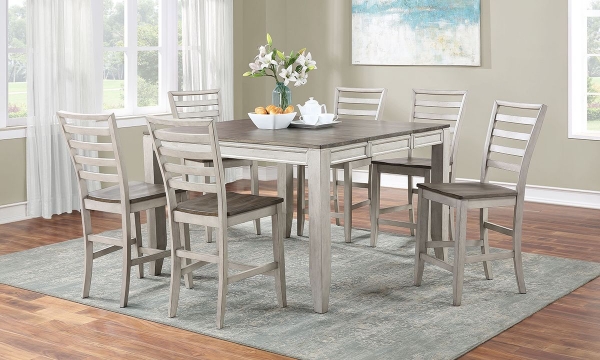 Picture of Abacus Alabaster and Honey Counter Height 5-Piece Dining Set