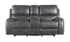 Picture of Caspian Gray Double Reclining Console Loveseat