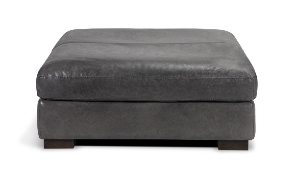Picture of Medici Gray Leather Ottoman