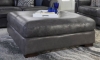 Picture of Medici Gray Leather Ottoman