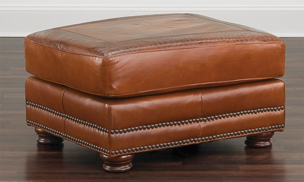 Picture of Rocky Mountain Leather Brandy Alligator Ottoman