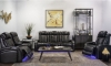 Picture of Omega Black Leather Power Reclining Sofa