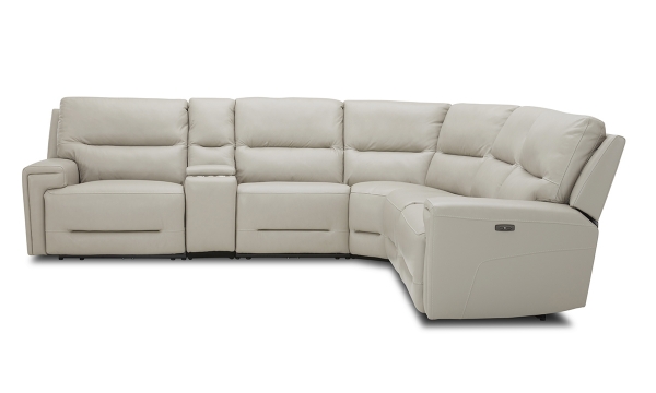 Picture of Thatcher Cream Leather Power Reclining Sectional