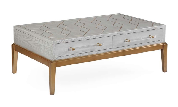 Picture of Perrine White Rectangular Cocktail Table