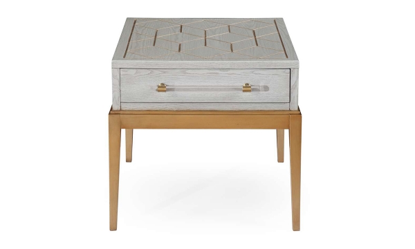 Picture of Perrine White Rectangular End Table