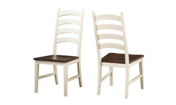 Picture of Cardinal Chalk and Cocoa Bean Solid Wood Ladderback Side Chair