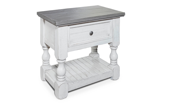 Picture of Sage White 1-Drawer Nightstand
