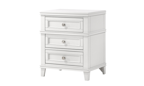 Picture of Waterpointe White 3-Drawer Nightstand