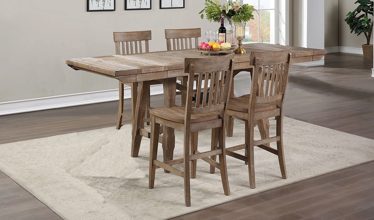 Riverdale Driftwood 5-Piece Counter Height Dining Haynes Furniture
