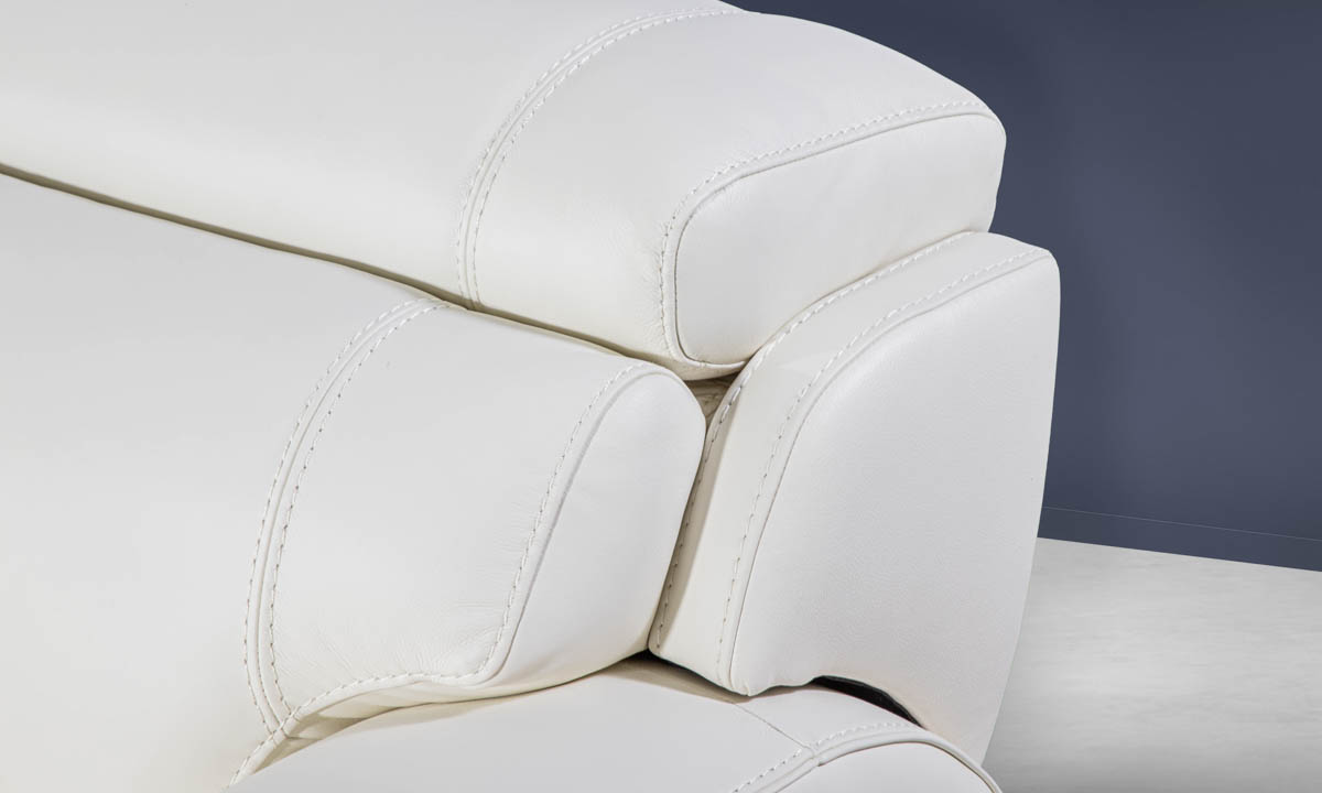 Plymouth White Leather 6-Piece Power Sectional | Haynes Furniture