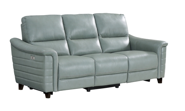 Picture of Malone Blue Leather Power Sofa