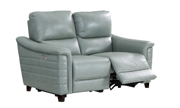 Picture of Malone Blue Leather Power Loveseat