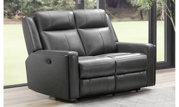 Picture of Rhodes Gray Leather Reclining Loveseat