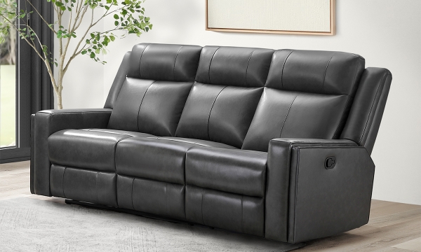 Picture of Rhodes Gray Leather Reclining Sofa