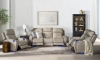 Picture of Maverick Dove Leather Power Media Sofa