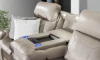 Picture of Maverick Dove Leather Power Media Sofa