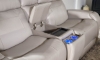 Picture of Maverick Dove Leather Power Media Loveseat