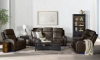 Picture of Maverick Earth Leather Power Media Sofa