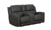 Picture of Pierce Gray Leather Power Loveseat