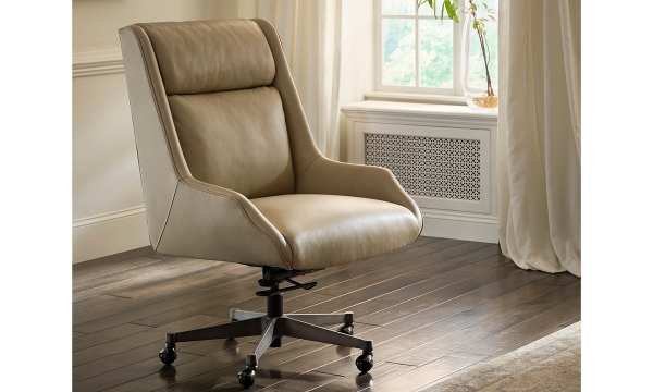 Picture of Cameron Ecru Leather Executive Office Chair