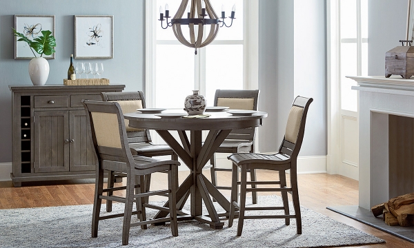 Picture of Willow Dark Distressed Gray Counter Height 5-Piece Dining Set