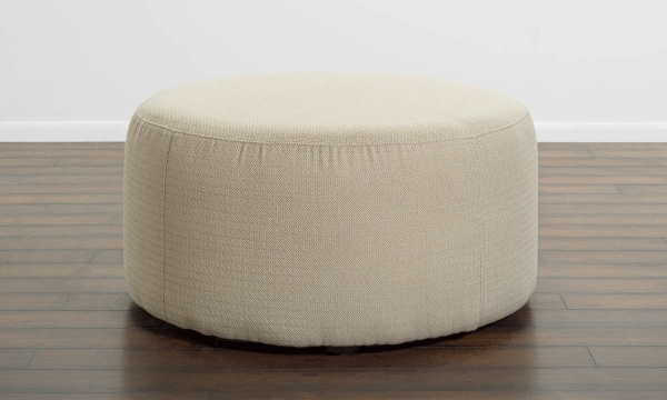 Picture of Victoria Greek Key Round Ottoman