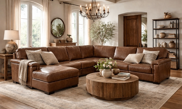 Picture of Medici Chestnut 4-Piece Left Chaise Sectional