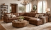 Picture of Medici Chestnut 4-Piece Right Chaise Sectional