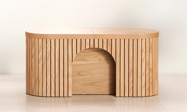 Picture of Original Round Oak Extendable Dining Bench