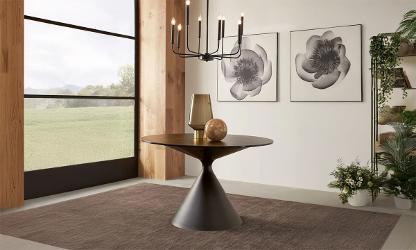 Picture of Winston Black Stone Top Round Dining Table