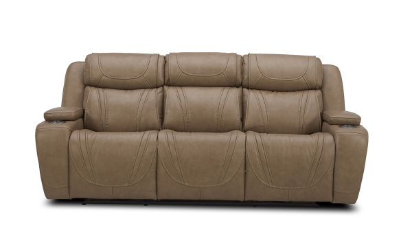 Picture of Jet Set Taupe Leather Power Sofa