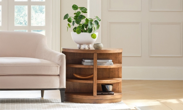 Picture of Caden Caramel Demilune Open End Table