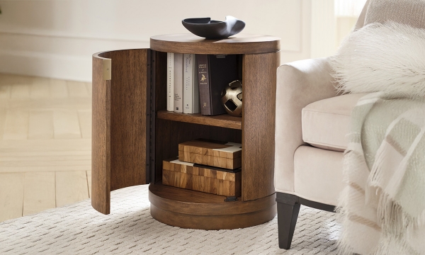 Picture of Caden Caramel Round Door Chairside Table
