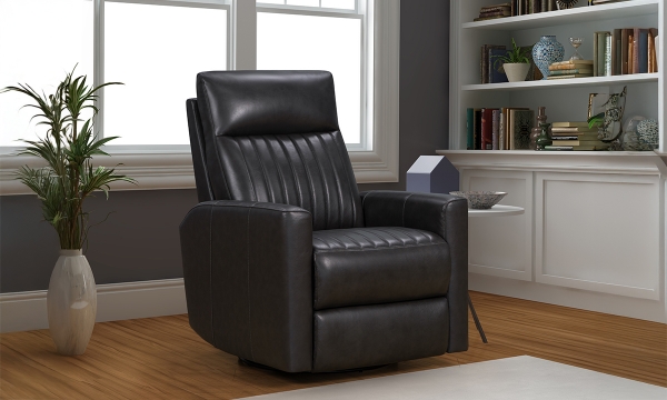 Picture of Munro Gray Leather Swivel Glider Recliner