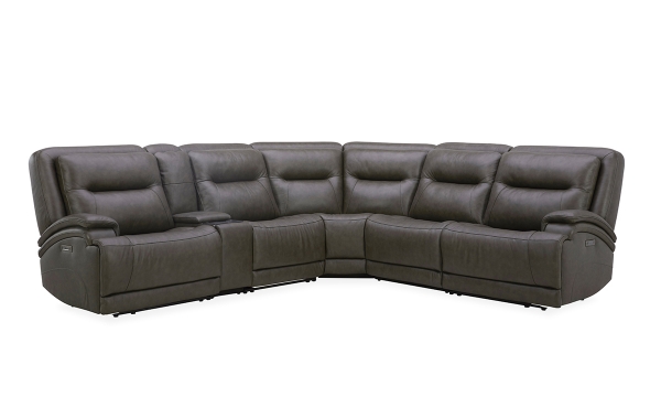Picture of Heston Charcoal Leather 6-Piece Power Sectional