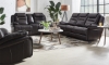 Picture of Keaton Chocolate Leather Power Console Loveseat