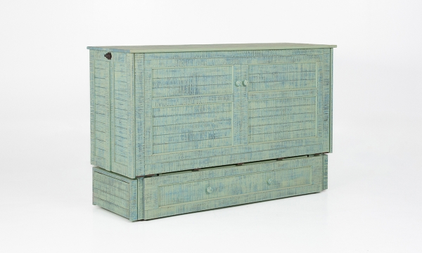 Picture of Poppy Seafoam Complete Queen Murphy Cabinet Bed