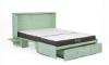 Picture of Poppy Seafoam Complete Queen Murphy Cabinet Bed