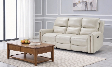 Picture of Vista Stone Leather Triple Power Sofa