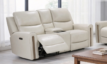 Picture of Vista Stone Leather Triple Power Loveseat