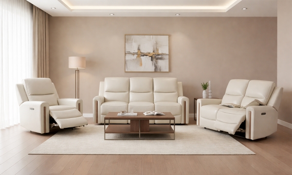 Picture of Vista Stone Leather 3-Piece Power Sofa Set