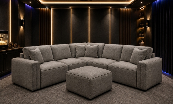 Picture of Mod Tech Gray 5-Piece Media Sectional