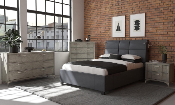 Picture of Matrix Black Upholstered Smart Bed