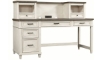 Picture of Caraway White Pedestal Desk with Hutch