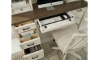 Picture of Caraway White Pedestal Desk with Hutch