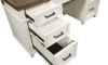Picture of Caraway White Pedestal Desk with Hutch