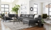 Picture of Trafton Charcoal Leather 4-Piece Right Chaise Sectional