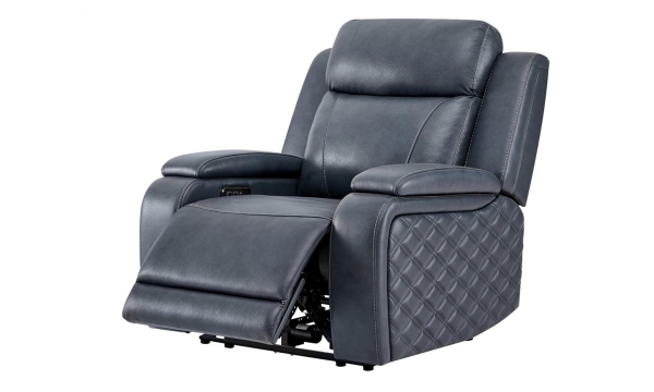 Picture of Watson Blue Leather Zero Gravity Power Recliner
